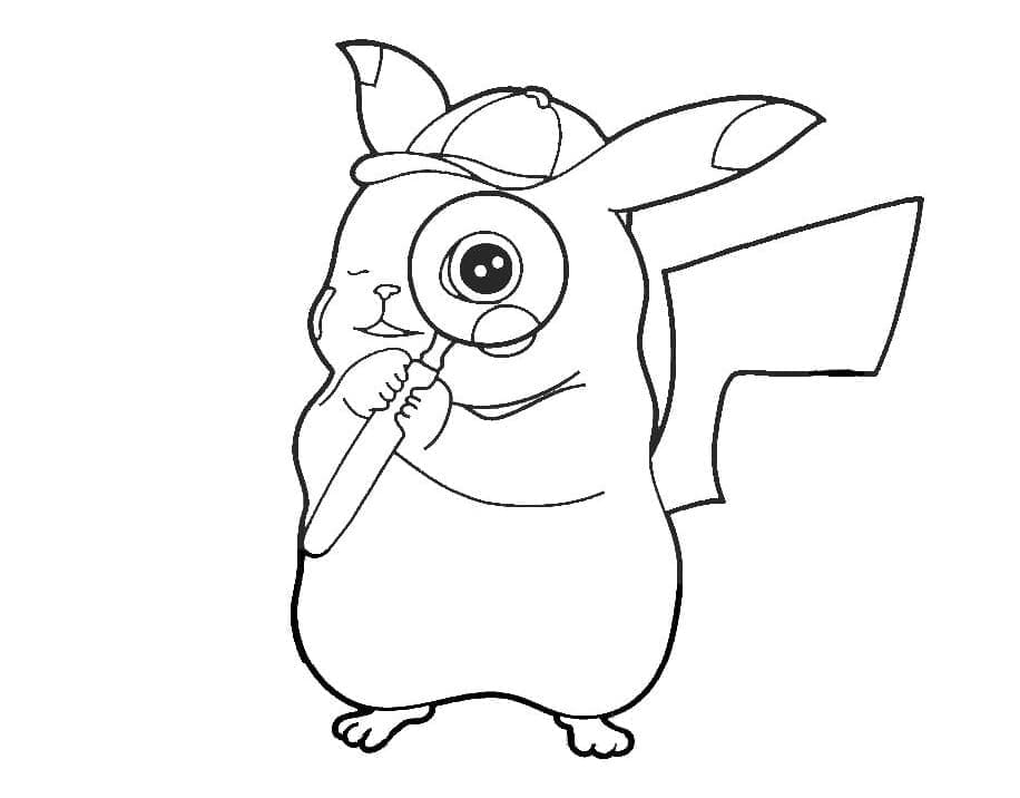 Desenho de Pokemon Pikachu Engraçado para Colorir e Pintar