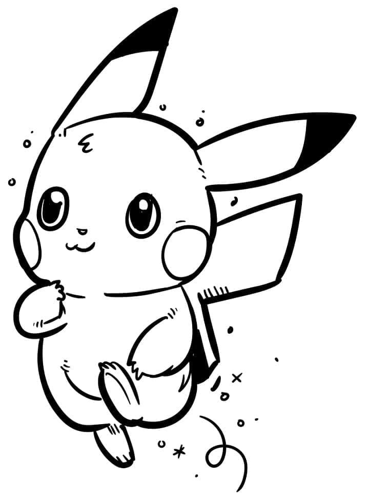 Desenho de Pokemon Pikachu para Colorir e Pintar