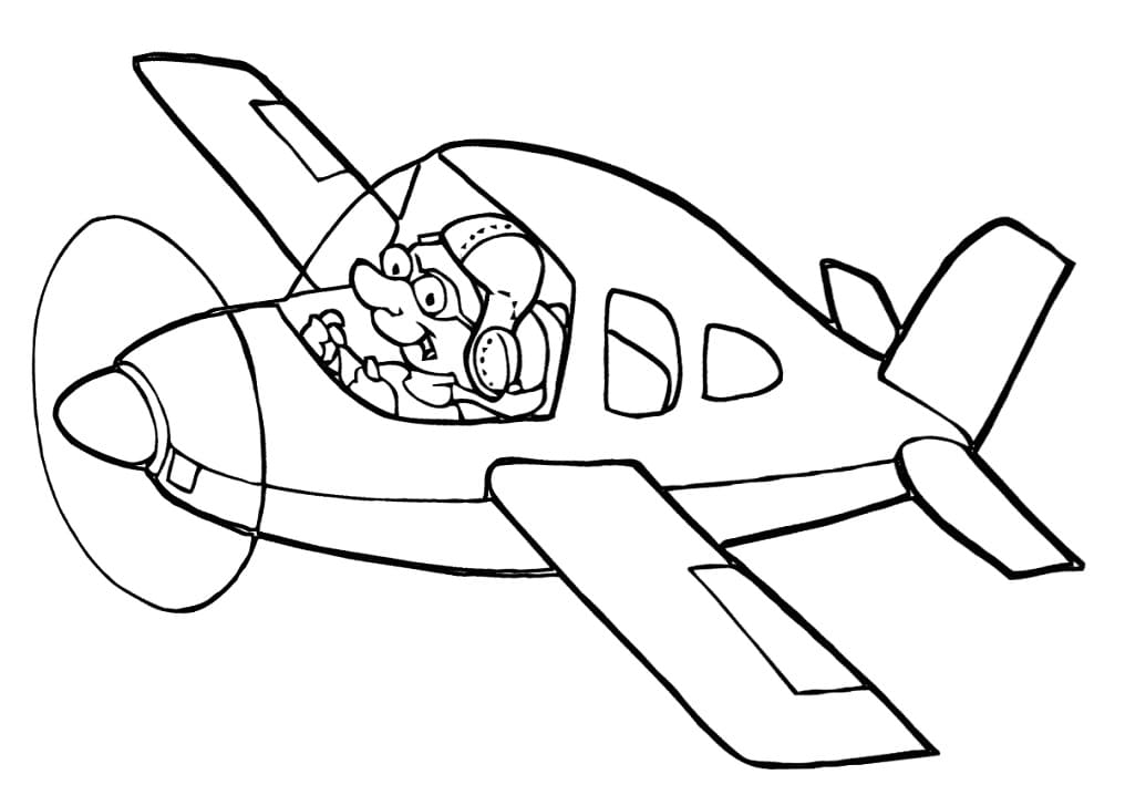Desenho de Piloto Download Grátis para Colorir e Pintar
