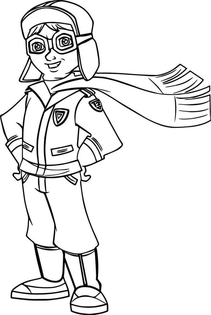 Desenho de Piloto para Colorir e Imprimir Pdf e Pintar
