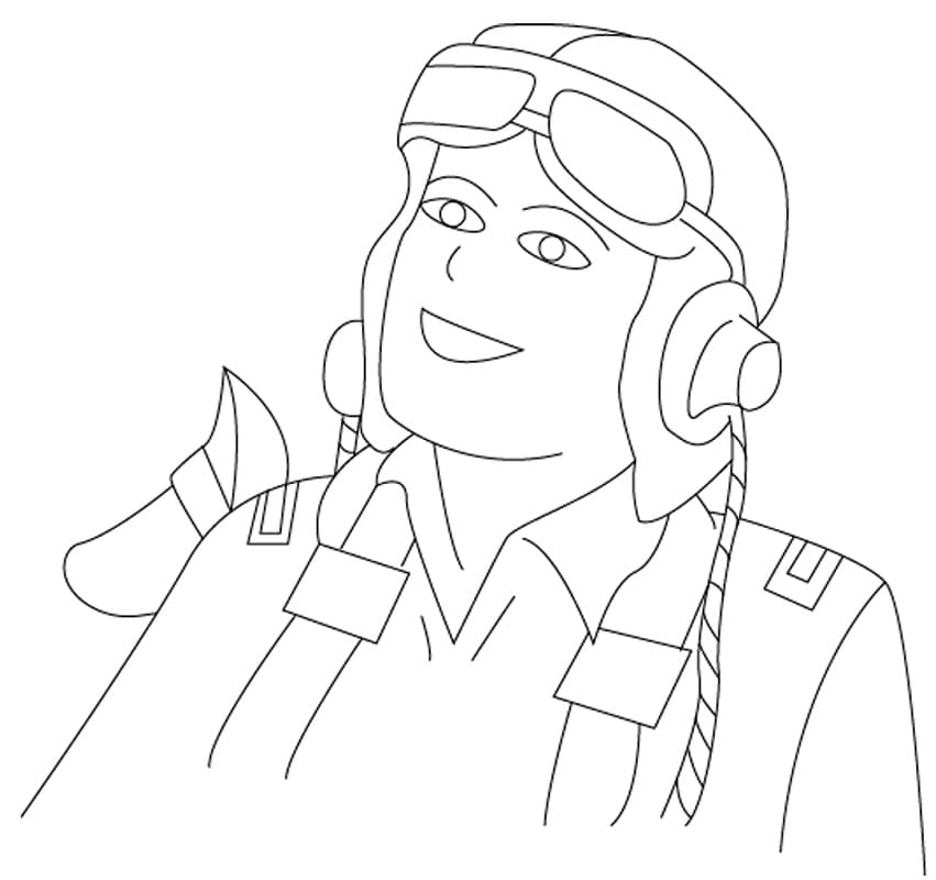 Desenho de Piloto para Colorir Pdf e Pintar