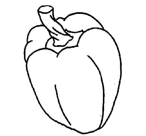 Desenho de Pimentão Amarelo para Colorir e Pintar