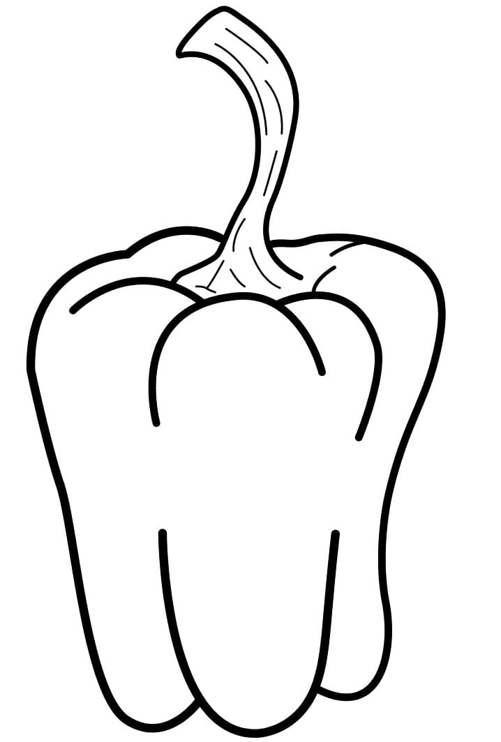 Desenho de Pimentão Imprimivel para Pintar