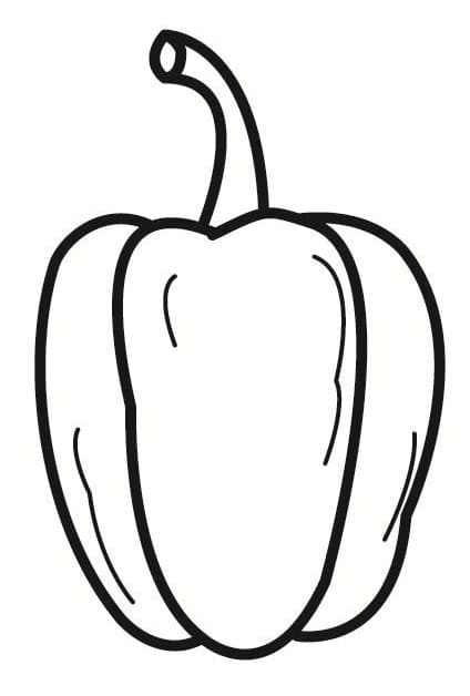 Desenho de Pimentão para Colorir com Lápis de Cor e Pintar