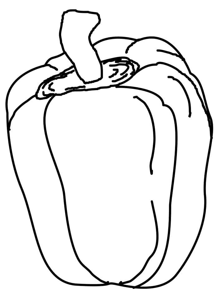 Desenho de Pimentão para Imprimir e Colorir e Pintar