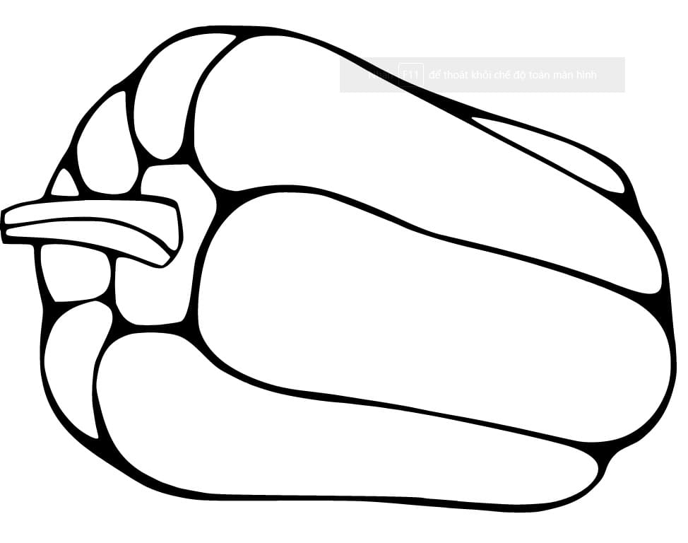 Desenho de Pimentão Verde para Colorir e Pintar