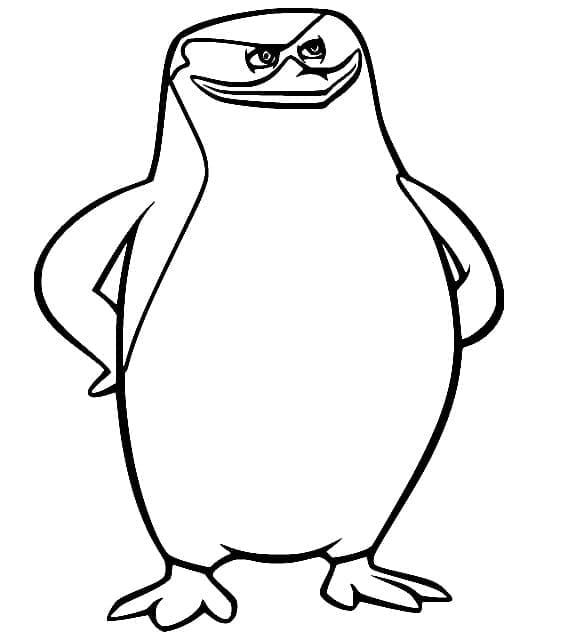 Desenho de Capitão de Pinguins de Madagascar para Colorir e Pintar