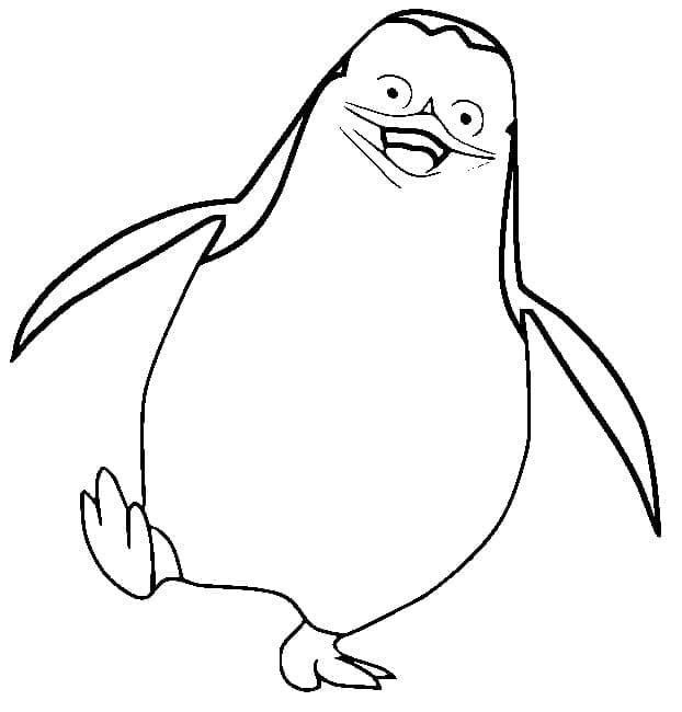 Desenho de Recrutá de Pinguins de Madagascar para Colorir e Pintar