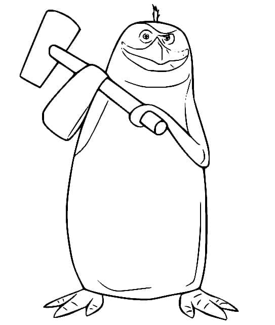 Desenho de Rico de Pinguins de Madagascar para Colorir e Pintar