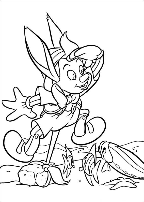 Desenho de Pinoquio Grátis para Colorir e Pintar