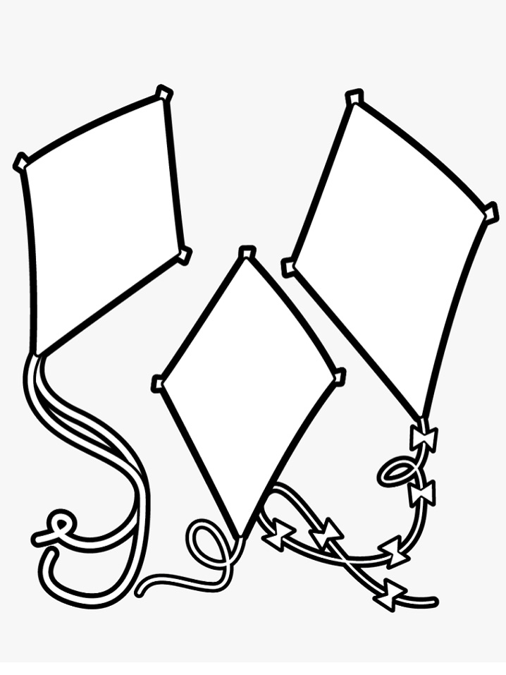 Desenho de Pipa Download Grátis para Colorir e Pintar