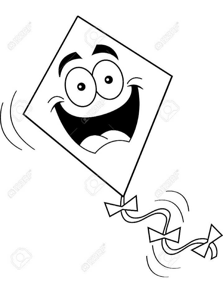 Desenho de Pipa Grátis para Colorir e Pintar