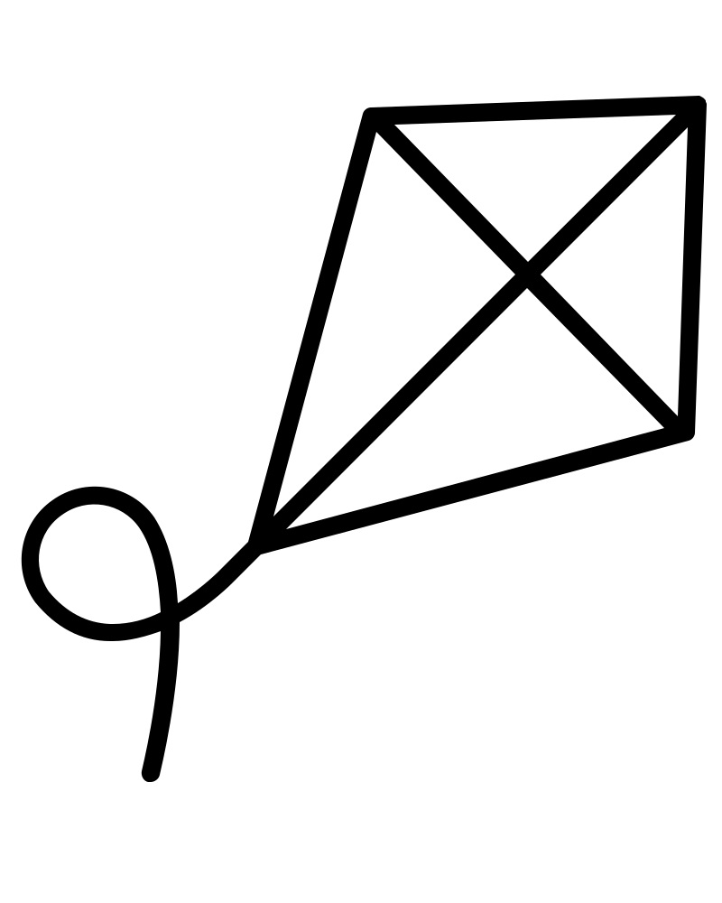 Desenho de Pipa para Colorir Giz de Cera e Pintar