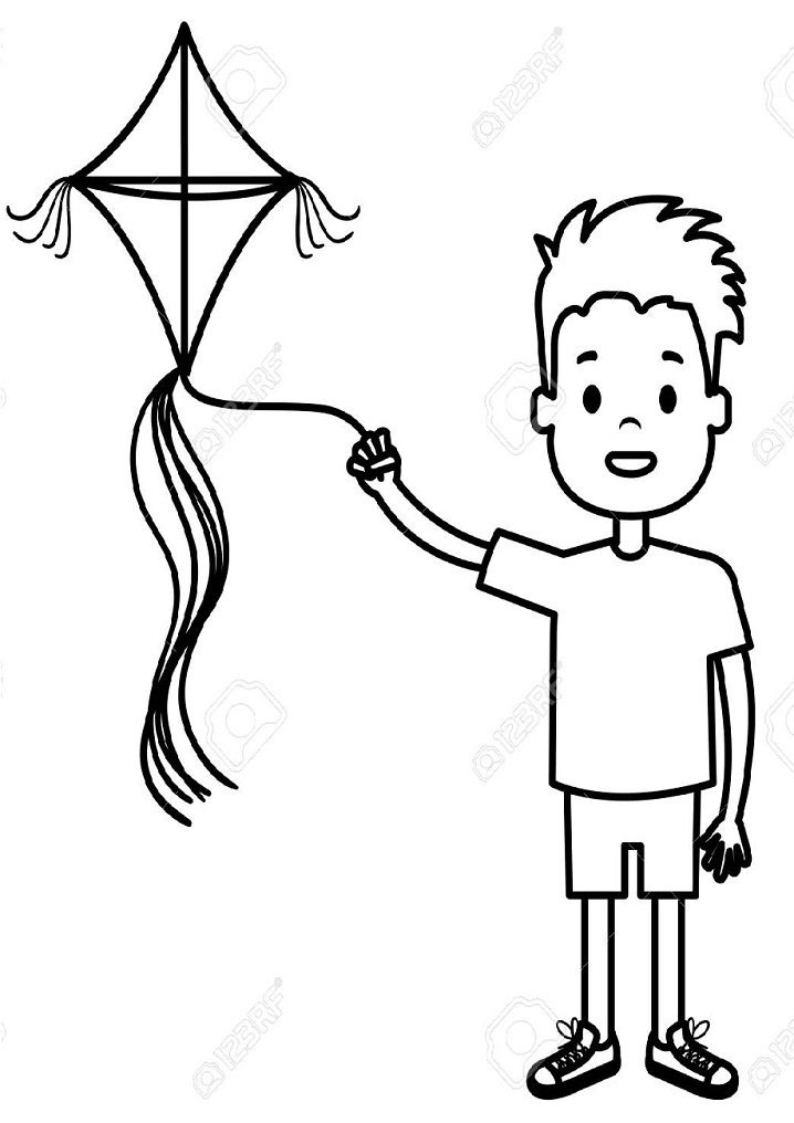 Desenho de Pipa para Colorir Pdf e Pintar