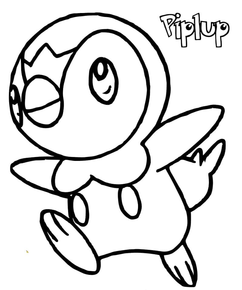 Desenho de Lindo Piplup para Colorir e Pintar