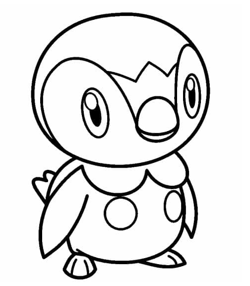 Desenho de Pequeno Piplup para Colorir e Pintar