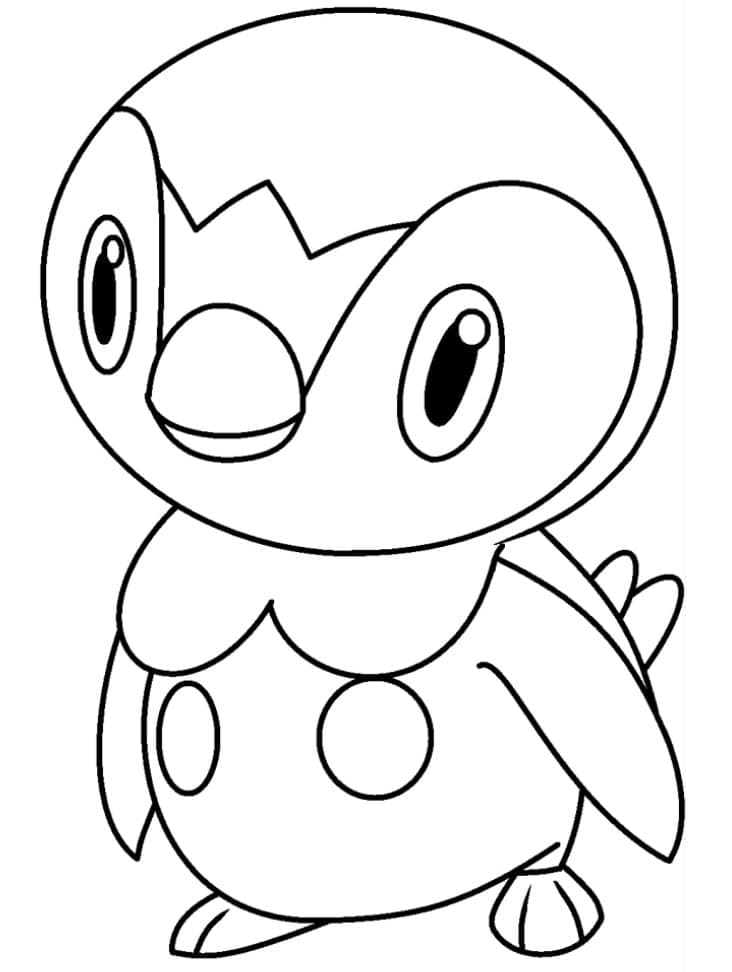Desenho de Piplup Bonito para Colorir e Pintar