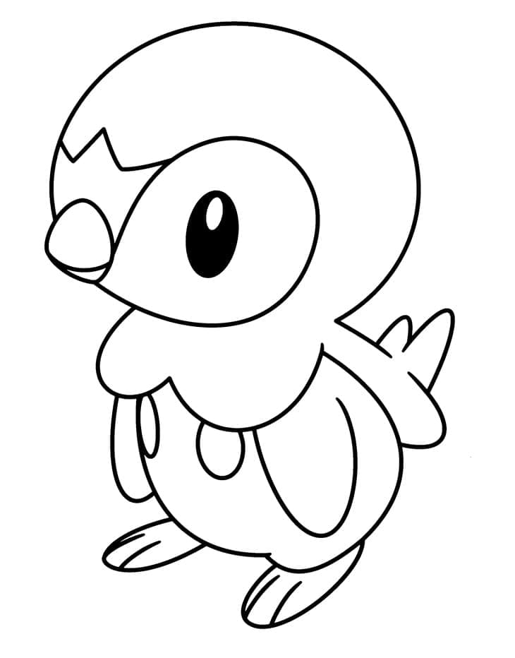 Desenho de Piplup Fofo para Colorir e Pintar