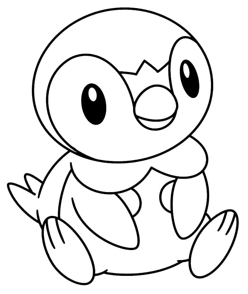 Desenho de Piplup Grátis para Colorir e Pintar