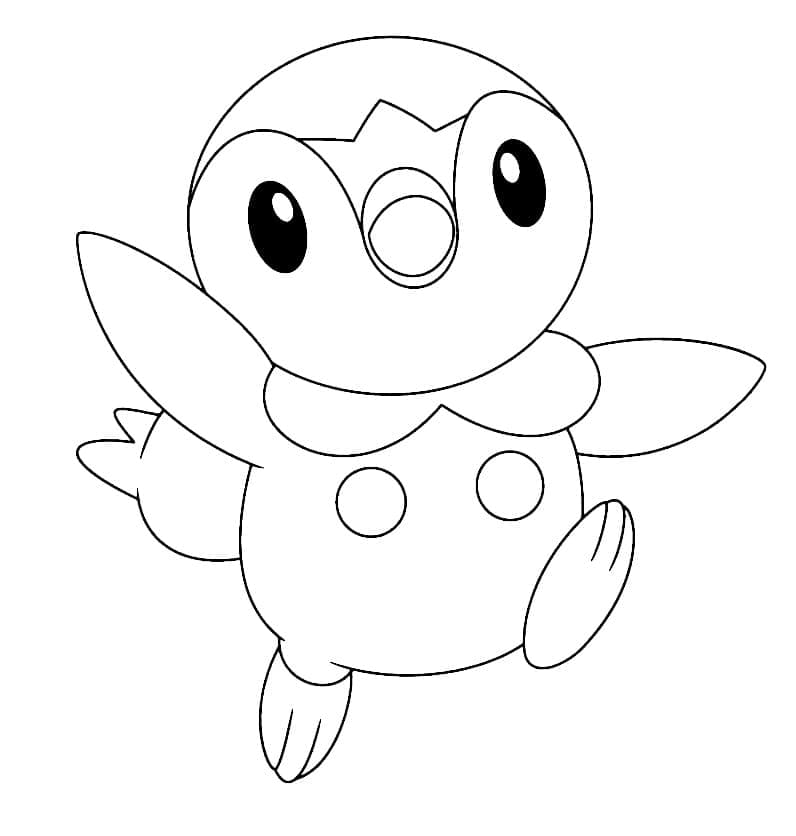 Desenho de Piplup para Crianças para Colorir e Pintar