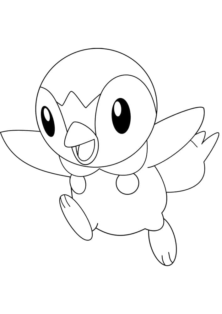 Desenho de Pokemon Piplup Grátis para Colorir e Pintar