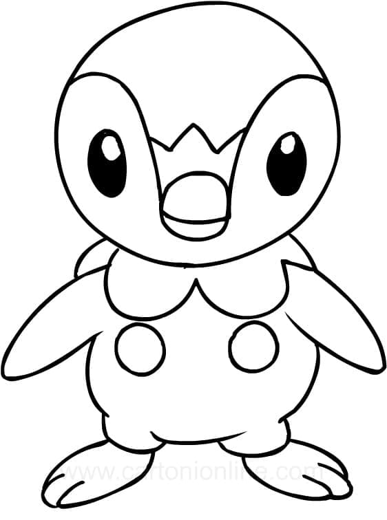 Desenho de Pokemon Piplup para Crianças para Colorir e Pintar