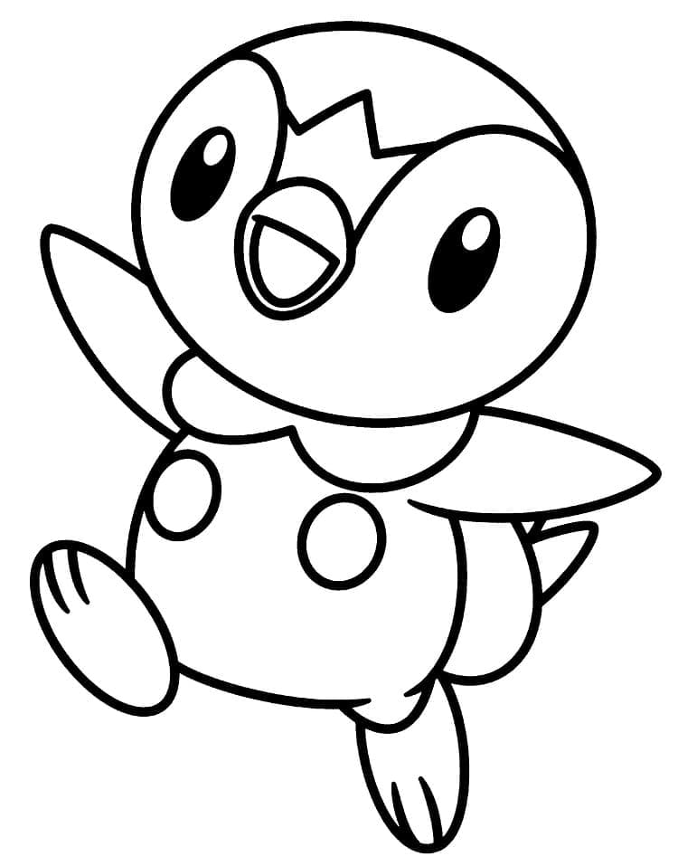 Desenho Piplup Pokemon para Colorir e Pintar