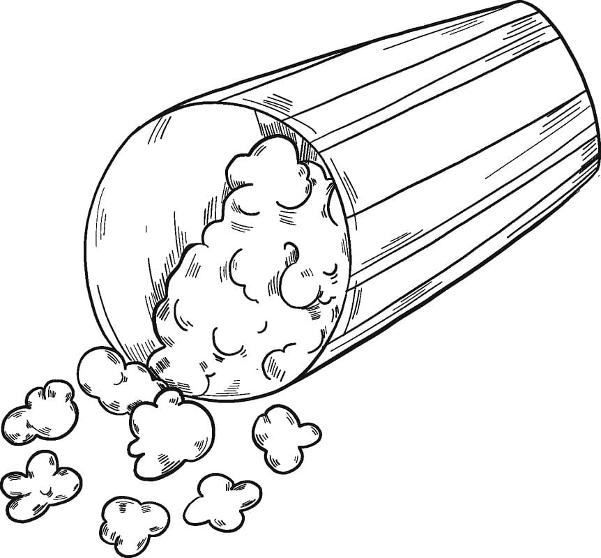 Desenho Pipocá Delicioso para Colorear e Pintar