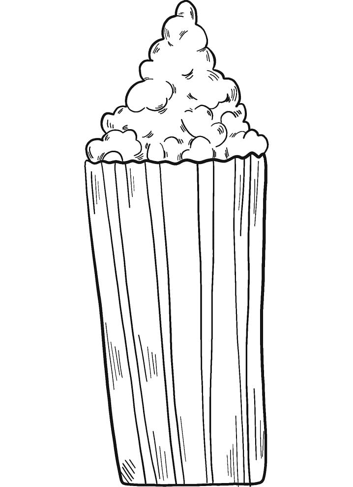 Desenho Pipocá em Caixa para Colorear e Pintar