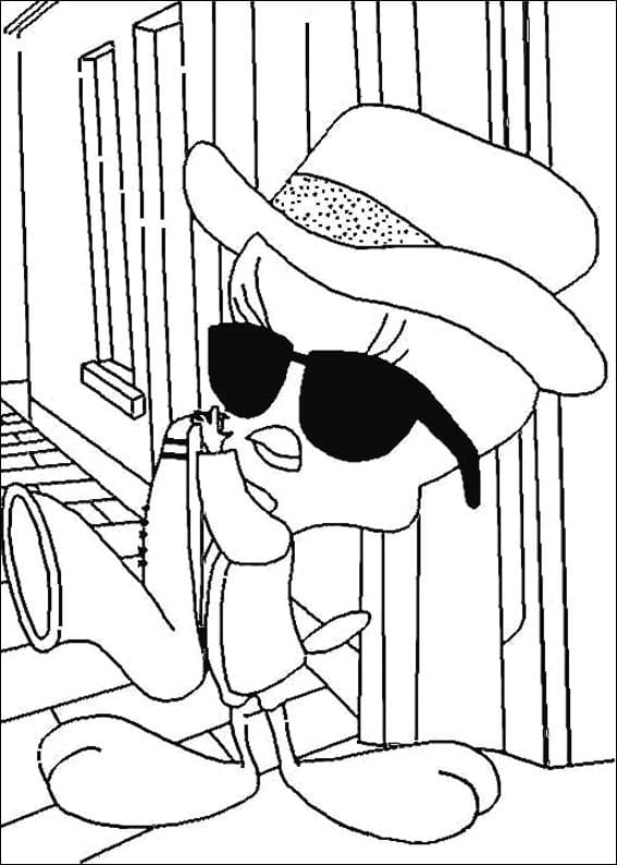 Desenho de Piu Piu com Giz de Cera para Colorir e Pintar