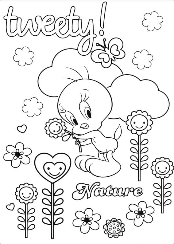 Desenho de Piu Piu com Tinta Guache para Colorir e Pintar