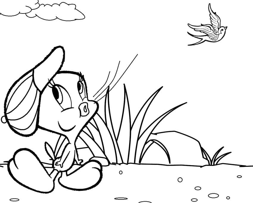 Desenho de Piu Piu Engraçado para Colorir e Pintar