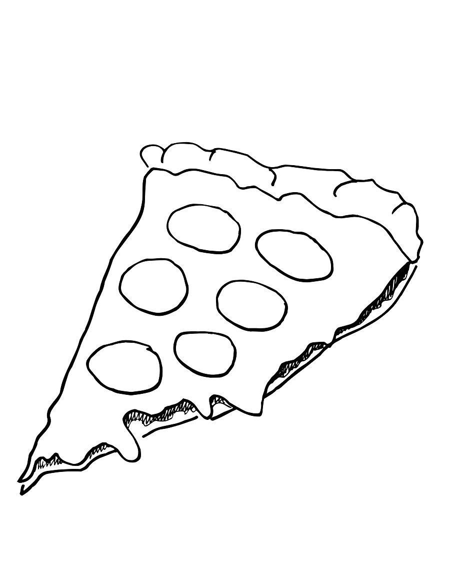 Desenho de Pizza Download Grátis para Colorir e Pintar