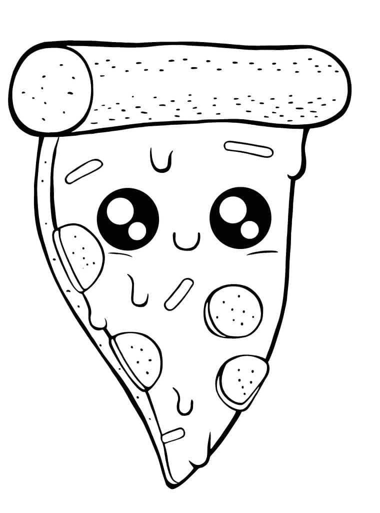 Desenho de Pizza Grátis para Colorir e Pintar
