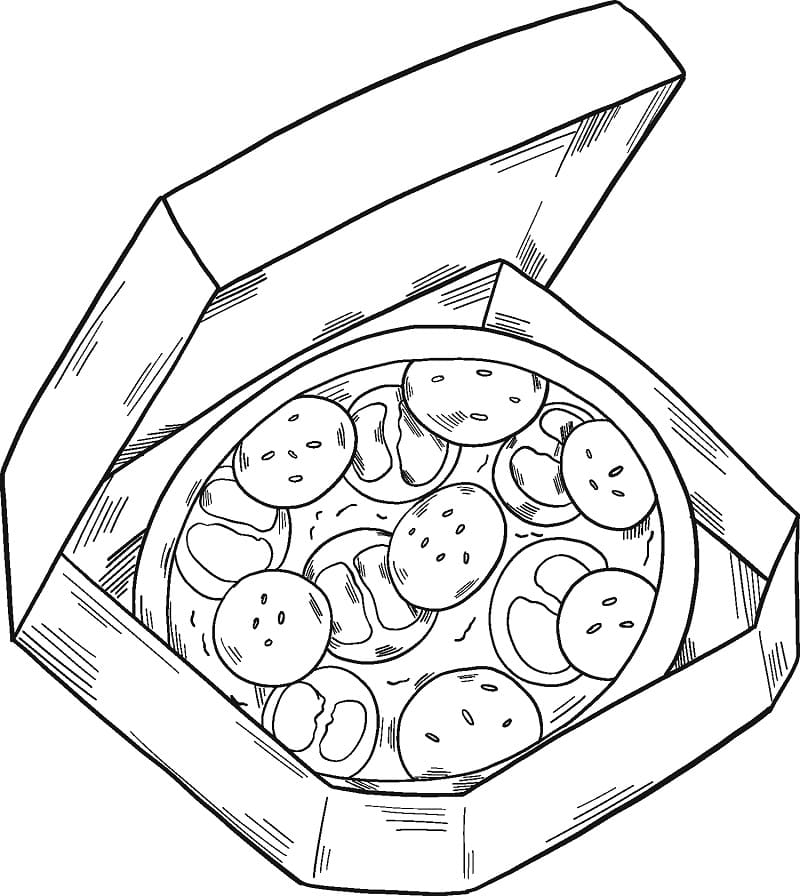 Desenho de Pizza para Colorir Fácil Pdf e Pintar