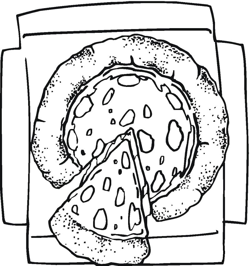 Desenho de Pizza para Colorir Figurá Imprimivel e Pintar