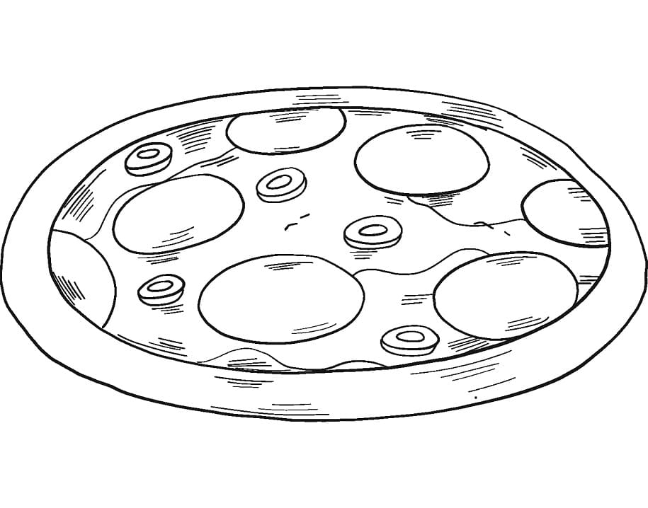 Desenho de Pizza para Colorir Online e Pintar