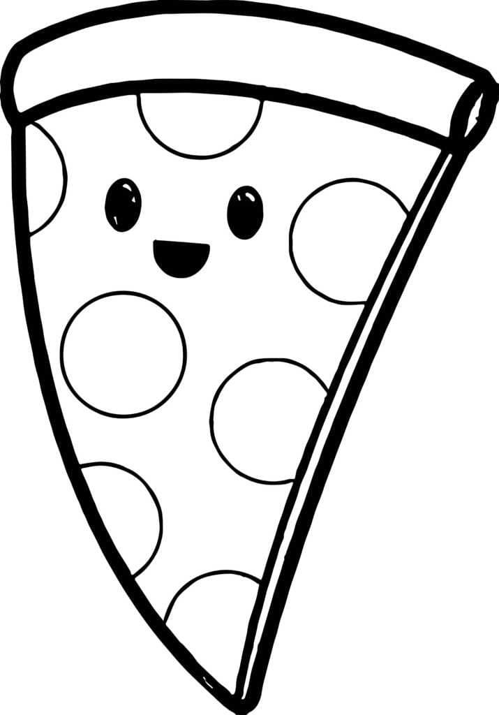 Desenho de Pizza Pdf Imprimivel para Colorir e Pintar
