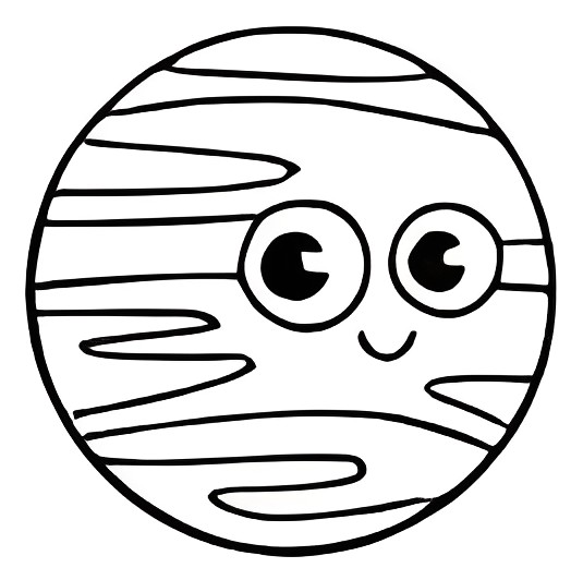 Desenho de Adorável Planeta Marte para Colorir e Pintar