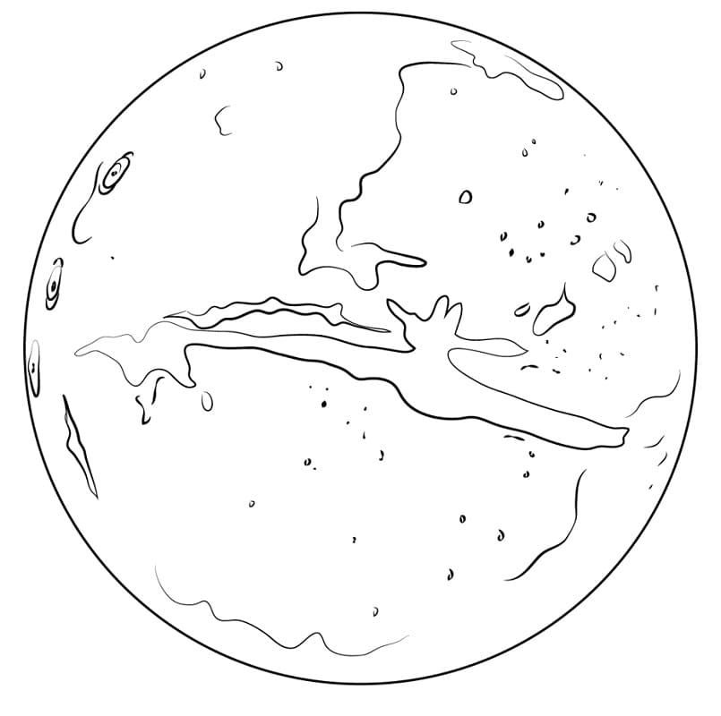 Desenho de Imagem do Planeta Marte para Colorir e Pintar