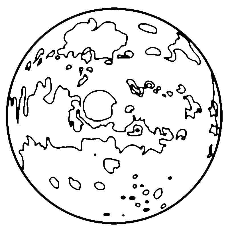 Desenho de Marte para Colorir e Pintar