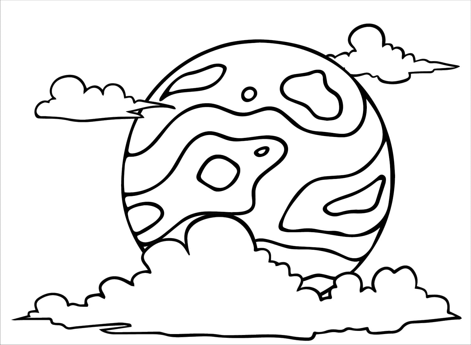 Desenho de Planeta Marte 3 para Colorir e Pintar