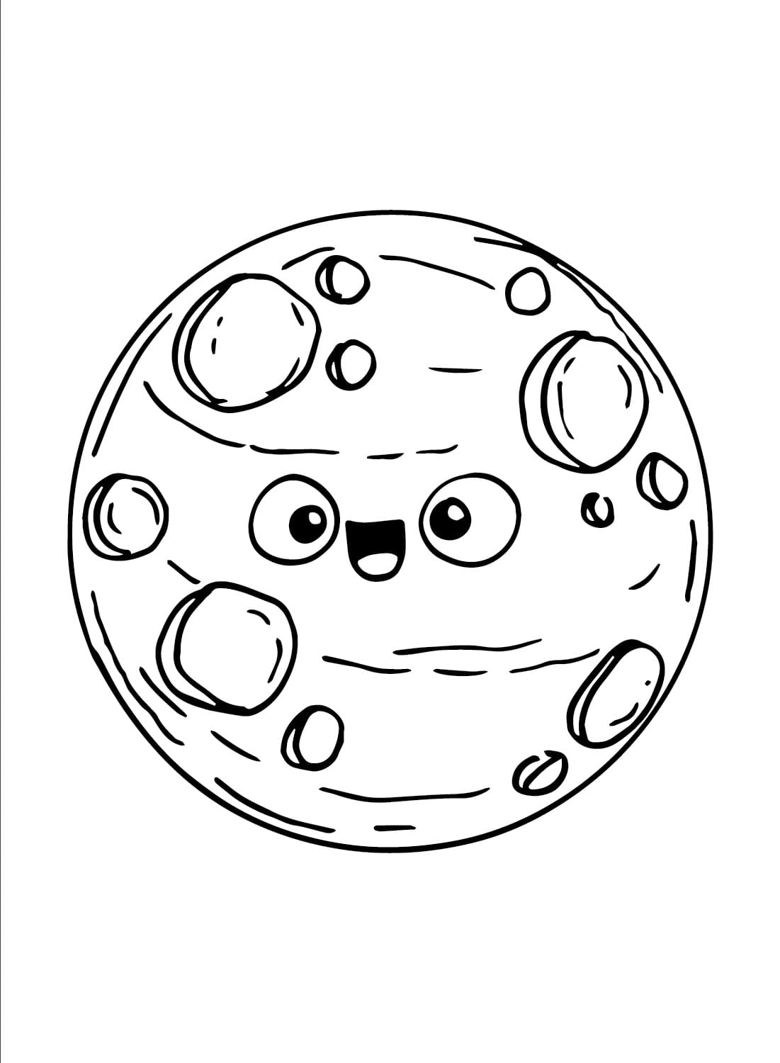 Desenho de Planeta Marte Feliz para Colorir e Pintar