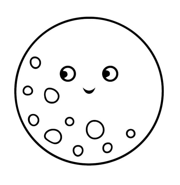 Desenho de Planeta Marte Sorridente para Colorir e Pintar