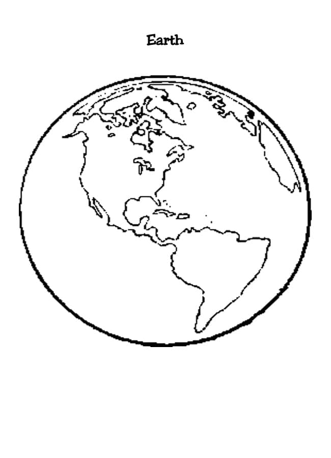 Desenho do Planeta Terra para Colorir Fácil Pdf e Pintar