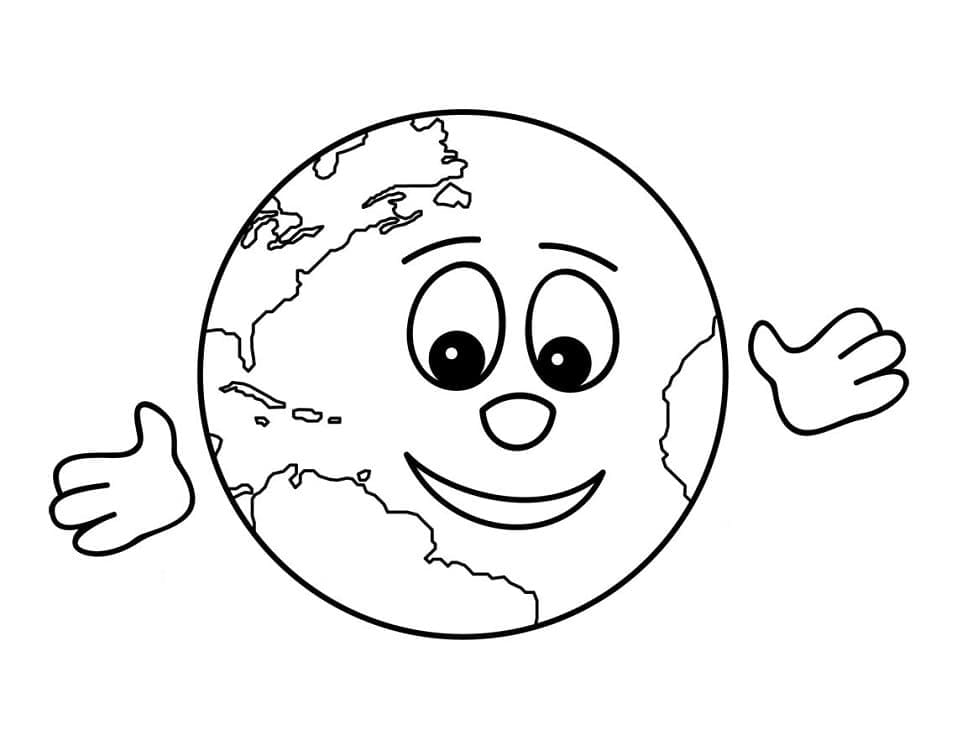 Desenho do Planeta Terra para Colorir Giz de Cera e Pintar