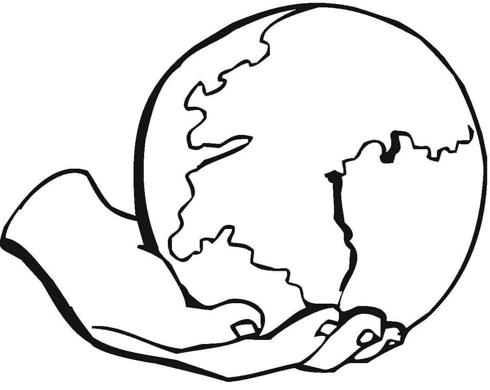 Desenho do Planeta Terra para Imprimir e Baixar e Pintar