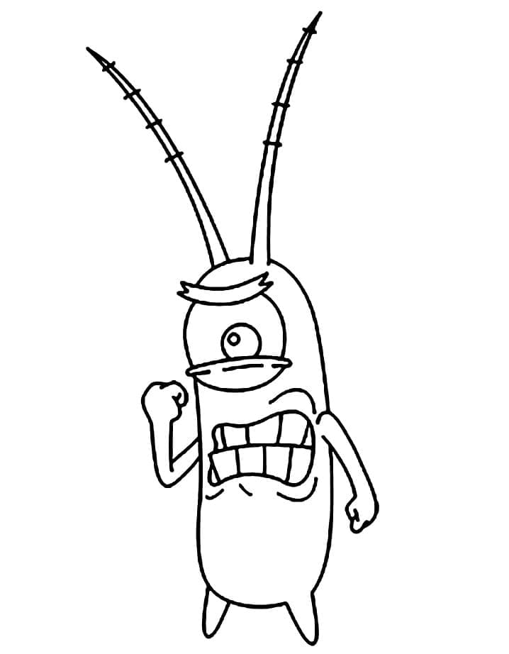 Desenho de Plankton com Raiva para Colorir e Pintar