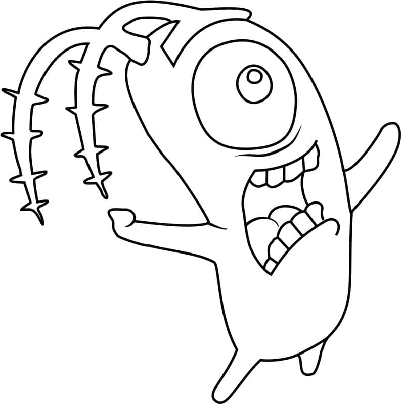 Desenho de Plankton Engraçado para Colorir e Pintar