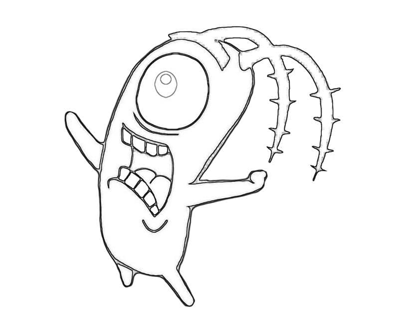 Desenho de Plankton Gritando para Colorir e Pintar